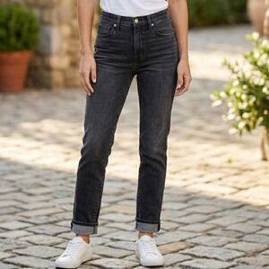 J Crew 03 Slim Jeans Womens 27 Black Wash Stretch Straight Ankle Denim CF500